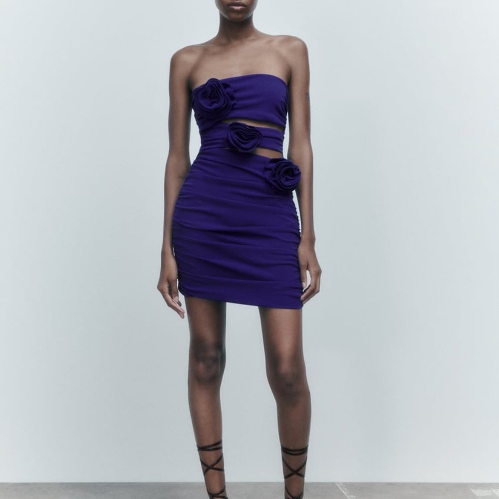 Zara floral cut out mini dress/Zara mini party dress